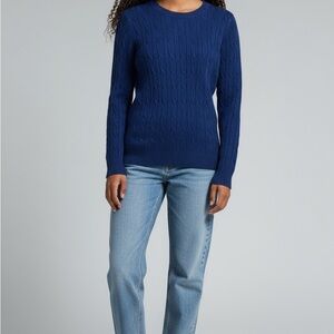 Women's Style & Co Navy Blue Cable Knit Sweater Size Xs